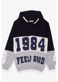 Resim Breeze Erkek Çocuk Sweatshirt Baskılı 8-14 Yaş, Lacivert 