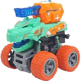 Resim Sürtmeli Dinazor Araçlar - Sesli Ve Işıklı - D500-19 - Turkuaz Çok Renkli 
