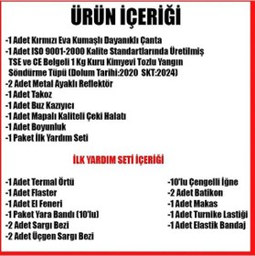 Resim Eva Çantalı Trafik İlkyardım Seti yangın Tüpü Dolu İçerik 