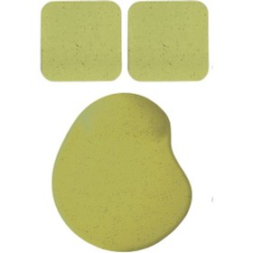 Resim Oval Haki Rengi Kum Desen Bilek Destekli Mouse Pad + 2 Adet Kupa Fincan Bardak Altlığı Altlık Set 