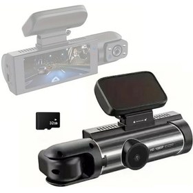 Resim Aubyhe Araç İçin 1080p Çift Kamera Sürücü Kamerası - İnfrafed Gece Görüşü, 3.16" Ips Ekran, Çarpışma Kilidi Ve Döngü Kaydı, 32gb Kartlı Siyah M8 