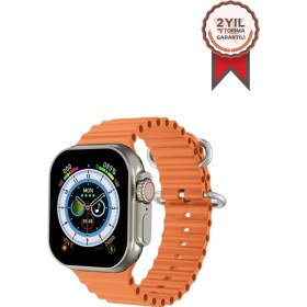Resim Gs8+ Watch 8 Ultra 49MM Türkçe Siri Nfc Gps Özellikli Watch Akıllı Saat 2.02 Inc Turuncu 