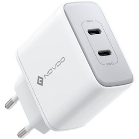 Resim Novoo GaN 35W 2 Portlu USB-C PD Hızlı Şarj Cihazı Beyaz 