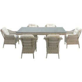 Resim Spark | Rehome 100x200 Rattan Bahçe Masa Takımı | 316 