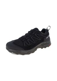Resim Salomon X Ward Leather Goretex Womens Walking Shoes Lastik Bağcıklı Su Geçirmez Kadın Outdoor Yürüyüş Ayakkabısı Siyah Siyah 