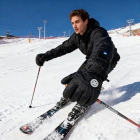 Resim Isıtmalı Kış Eldivenleri | Dijital Göstergeye Sahip | Ayarlanabilir Su Geçirmez Termal Eldivenler - Erkek, Kadın Ve Yaşlılar İçin Kayak, Snowboard, Motosiklet, Bisiklet, Koşu, İş Ve Sürüş 