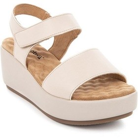 Resim Muya Sempre Anatomik Taban Kadın Sandalet Krem 