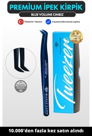 Resim Magic Lash Blue Volume Profesyonel Premium Ipek Kirpik Cımbızı Blue-25 