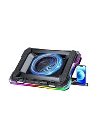 Resim Juo Yeti 2200rpm Rgb Işıklı Led Display Gaming Laptop Notebook Soğutucu Stand 