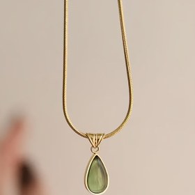 Resim Şık Fransız Tarzı Yeşil Yapay Yeşim Gözyaşı Kolye Kadınlar İçin - Hafif ve Dayanıklı Paslanmaz Çelik Zincir, Günlük Kullanım ve Çeşitli Etkinlikler İçin Mükemmel, Randevular ve Özel Günler İçin İdeal Hediye, Okyanus Esintili Takı, Moda Modern Görünüm, Randevu Gecesi Aksesuarı, Yüksek Kaliteli 