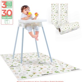 Resim Minimono 3'lü Desen Mama Sandalyesi Altı Ve Aktivite Örtüsü - Turuncu - Turuncu / Standart 