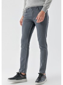 Resim Morven Erkek Füme Mevsimlik Pamuk 5 Cep Slim Fit Jean Pantolon Füme 
