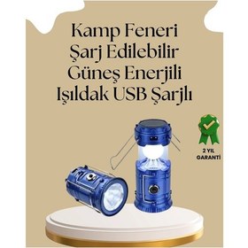 Resim Bfs Güneş Enerjili Katlanabilir Kamp Feneri Usb Şarjlı, Hafif Ve Çok Fonksiyonlu Çok Renkli 