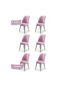Resim Canisa Concept Canisa Dexa Serisi 1.sınıf Yemek Ve Mutfak Sandalyesi , 6 Adet , Pembe , Ayaklar Kahverengi Sandalye Pembe Ayaklar Kahve 