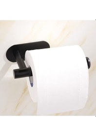 Resim Kendinden Yapışkanlı Tuvalet Kağıtlığı - Mat Siyah Modern Banyo Rulo Askısı Çok Renkli 