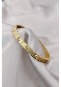 Resim 316l Çelik Gold Renk Zirkon Taşlı Bileklik Çok Renkli 