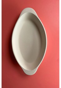 Resim Oval Fırın Kabı - Seramik Bisküvi Ham Ürün 