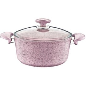 Resim Oms Paslanmaz Oms Granit 26X12,5 Cm Gri Derin Tencere Cam Kapaklı 3110 