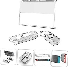 Resim Hemobllo 1set Switch Oled Için Şok Emici Sert Koruyucu Kılıf Oyun Konsolu Aksesuarları Ile Uyumlu Yüksek Şeffaflık Ve Dayanıklılık Sağlar 