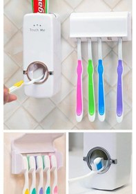 Resim Tineke Diş Macunu Sıkacağı Ve 5'li Diş Fırçalığı Macun Sıkıcı Diş Fırçası Tutucu Çok Renkli 