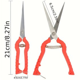 Resim 8.26 İnç Bıçaklı Ekstra Uzun Paslanmaz Çelik Budama Makasları - Ergonomik Kaymaz Saplar & Bonsai, Güller, Tikenler, Otlar için Koruyucu Kılıf - Yoğun Alanlar İçin Ağır Hizmet Bahçe Makası, Modern El Yönlendirmeli Bahçe Budama Makası, Keskin Kesme Aracı, Ot Budaması, Çağdaş Bahçecilik, Dayanıklı Yapı, Profesyonel Budayıcılar, Bitki Yetiştiriciler 