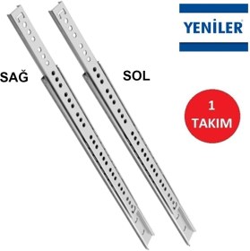 Resim Yeniler 27 mm * 45 cm Tek Açılım Ince Bilyalı Çekmece Rayı 