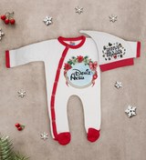 Resim BK Gift Kişiye Özel Yılbaşı Temalı Tulum Zıbın ve Kukuletalı Şapka Seti-6 