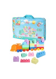 Resim Play Blox 3035 Pastel Renkler Mega Blok Tren Seti 266 Parça Çantalı 