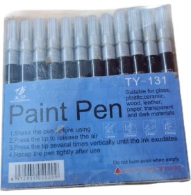 Resim PAINT PEN Rötuş Kalemi Paint Pen Gümüş Renk | Metal, Ahşap ve Oto Yüzey Boyası / 12 ADET 