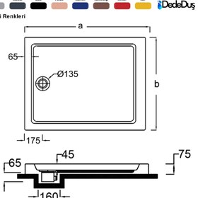 Resim Dikdörtgen Flat Duş Teknesi | Sanacryl - 75x160 / Beyaz / Düz 
