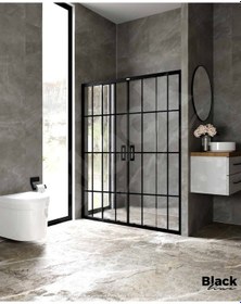 Resim Luxuryline Siyah 5Mm İki Duvar Çıtalı Arası Duşakabin H:190 Siyah 