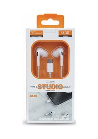 Resim Lucatech Lh-307 Type-c Mikrofonlu Stereo Kulak İçi Kulaklık - Beyaz Lh-307 