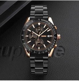 Resim Fastbuy Erkekler Skmeı 9253 Kronometre Tarih Altı Pin Paslanmaz Çelik Kayış Kuvars Saat Altın Siyah Çok Renkli Çok Renkli 