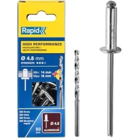 Resim Daders Home Kör Perçin Alüminyum, 50 Adet Matkap Ucu Dahil, 4,8 x 20 Mm, 5000391 