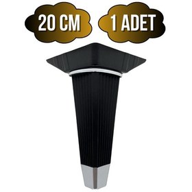 Resim İrem Siyah Krom 20cm Plastik Ayak Mobilya Masa Ve Dolap Ayağı 20cm Siyah - Krom 1 Adet Siyah 