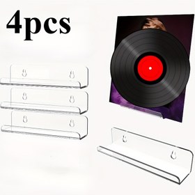 Resim Akrilik Plak Gösterge Standı - Duvara Monteli Vinil Tutucu Kancalı, Klasik Ev Dekoru Oturma Odası, Yatak Odası, Ofis, Müzik Albümü 