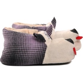 Resim Ayakmod Köpekli Mor-Bej Kadın Panduf 