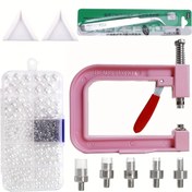 Resim DIY El Pres Pearl Makinesi Diy Ayar Araçları Otomatik İnci Tığ Dikiş Tamiri için Örgü Şapka Saç Giysi 