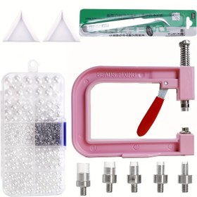 Resim DIY El Pres Pearl Makinesi Diy Ayar Araçları Otomatik İnci Tığ Dikiş Tamiri için Örgü Şapka Saç Giysi 