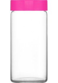 Resim LAV Novo Cam Kavanoz 2'li Büyük Boy 1400 ml Pembe Plastik Kapaklı (Erzak Saklama Kavanozu ) 