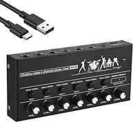 Resim KOCAN 6 Kanallı Ses Mikseri Stereo Hat Mikseri Metal Kabuk Gitar Bas Klavye için USB Tip-C Güç Kaynağı Sahne 6.35mm Mono/6.5 Çift Kanal Ultra Düşük Gürültülü Mikser Kartı,mikser kurulu 