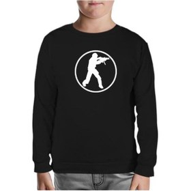 Resim Counter Strike - Cs Soldier Siyah Çocuk Sweatshirt Siyah 