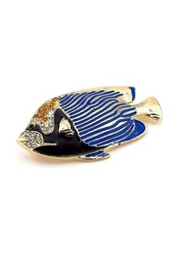 Resim Solfera Imparator Melek Balığı Resif Angel Fish Zirkon Rozet Broş Rz091 
