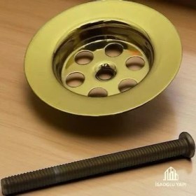 Resim Isaoğlu Yapı Gold Lavabo Sifonu Bronz Süzgeç Bakır Vida Dahil Lavabo Gideri 