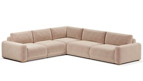 Resim Carle 299 x 339 Minderli Köşe Çift Kollu - Kadife - Blush / Açık 