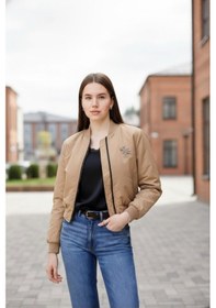 Resim Kadın Premium Bomber Ceket Bej 