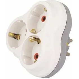 Resim Nilson Fiş 3lü Topraklı Priz (Golyat Tipi) Beyaz 
