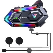Resim Y20 Max Kablosuz Bluetooth Motosiklet Kask Intercom - Çift Telefon Destekli Ipx6 Su Geçirmez 