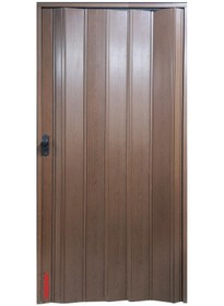 Resim Penguen Akordiyon Kapı Ceviz Camsız En 88-102 Cm Aras Boy 220 Cm 