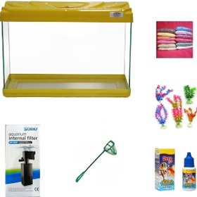 Resim Kanki Pet 3518 Akvaryum Hazır Set Sarı 35 CM 